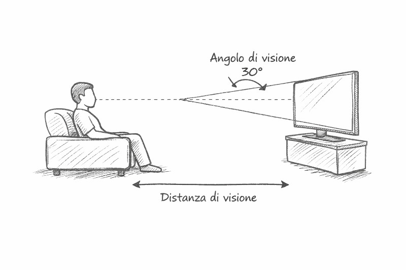 Distanza ideale di visione TV in soggiorno